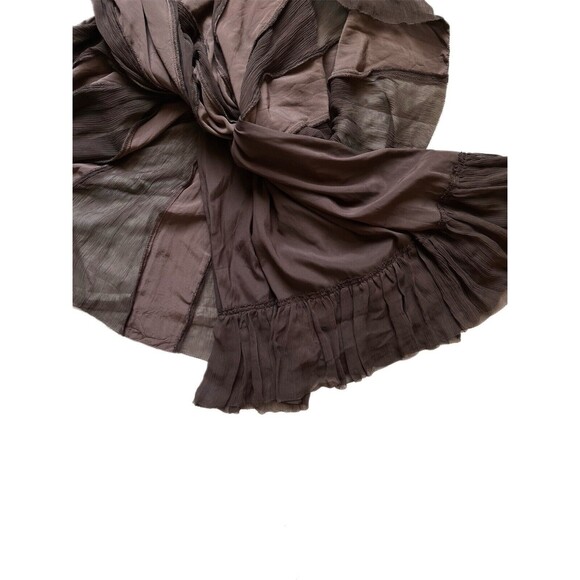 Elie Tahari Sydney Skirt 10 Walnut Rayon Silk Blend NWT Lined Zip Velvet Sheer - Picture 8 of 14